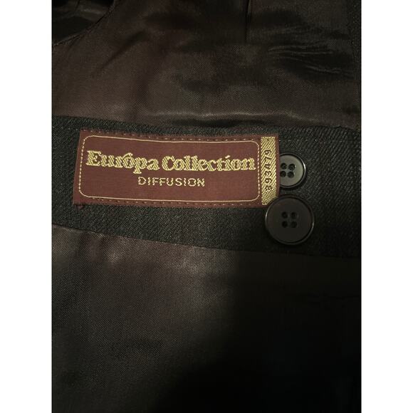 GUC Man in Wool Europa Collection Men's Black Stripe Suit Jacket 100% Wool Sz 40 - Picture 4 of 6